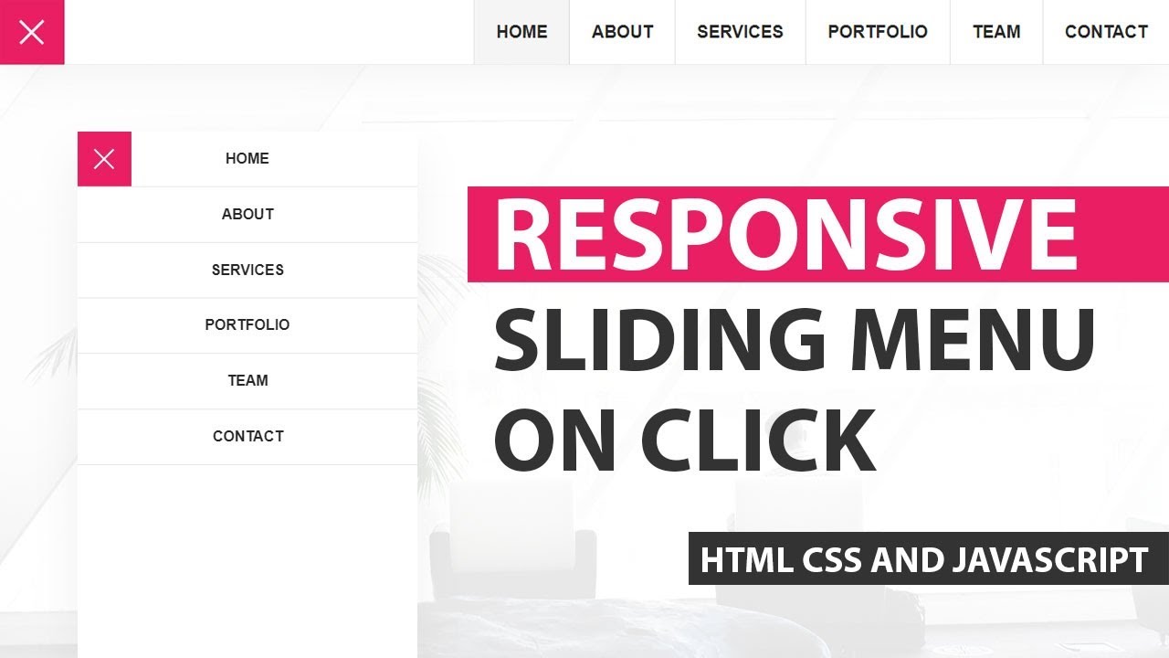 Responsive Sliding Menu With HTML CSS And Javascript