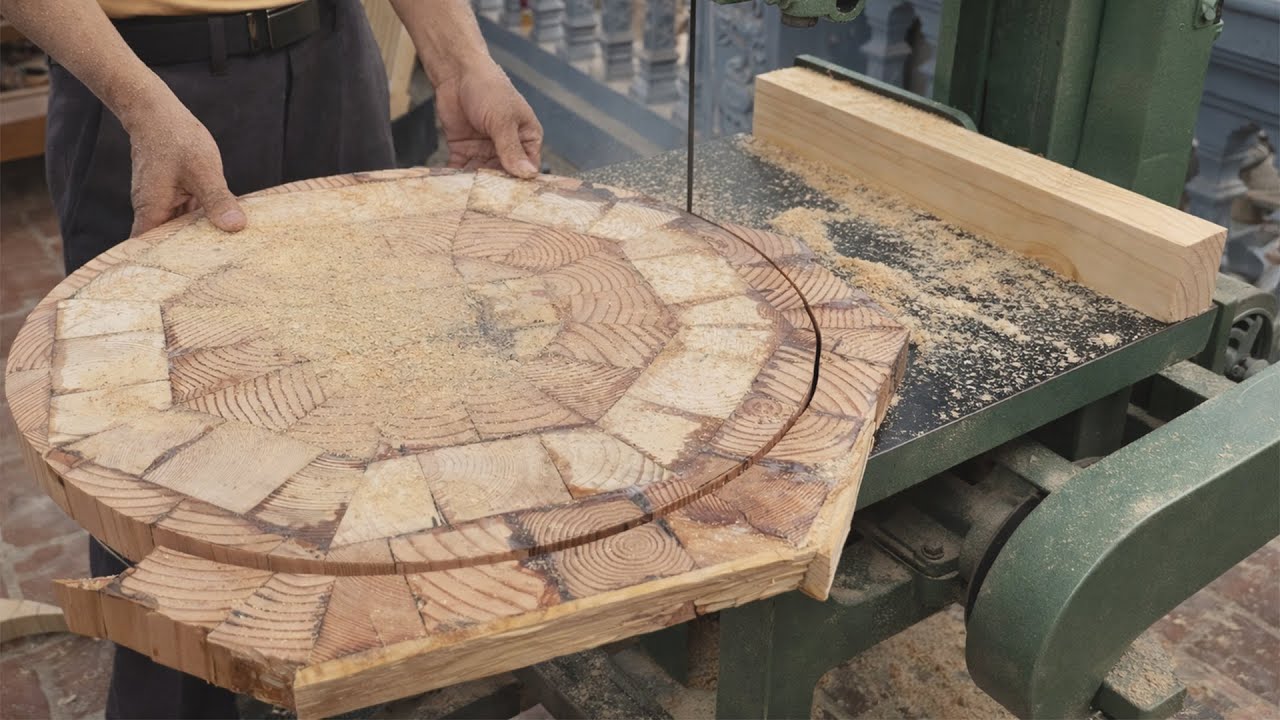 Millions Witness A Talented Young Man Transforming Lychee Tree Stump Into A Stunning Round Table Set