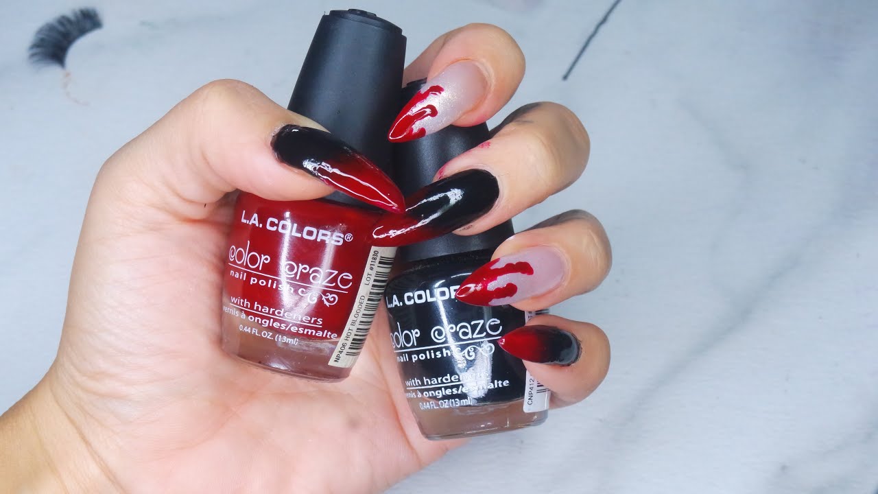 Blood drip nail tutorial