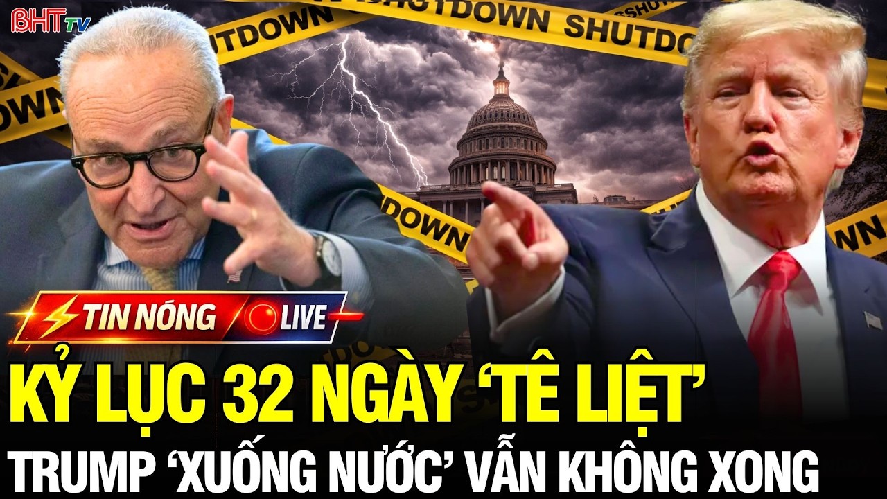 🔴NÓNG: Kỷ lục buồn 32 ngày chính phủ 'tê liệt': Ông Trump 