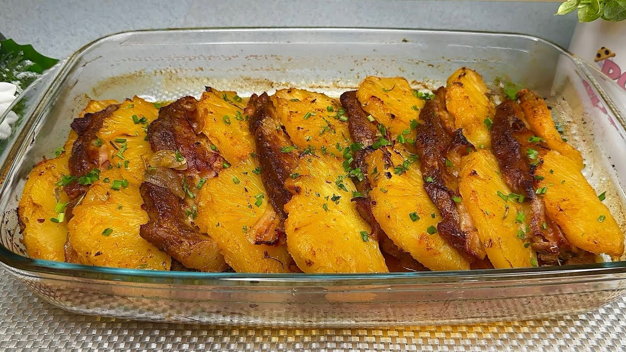CARNE DE PORCO ASSADA COM ABACAXI E BACON  PERFEITA! SUCULENTA E SABOROSA!