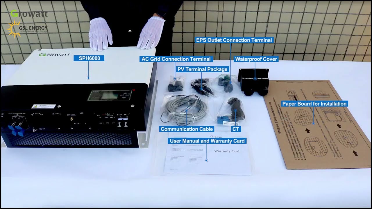 Lithium Battery Pack With Growatt SPH3000 6000 hybrid Inverter Setup GSL Energy Storage System.