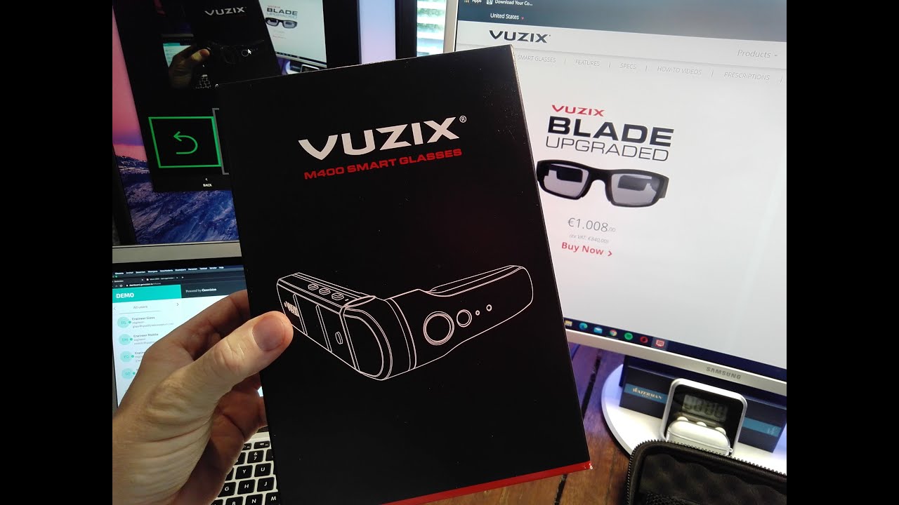 Unboxing a Vuzix M400 Smart Glass and filming it with a Vuzix Blade 1.5