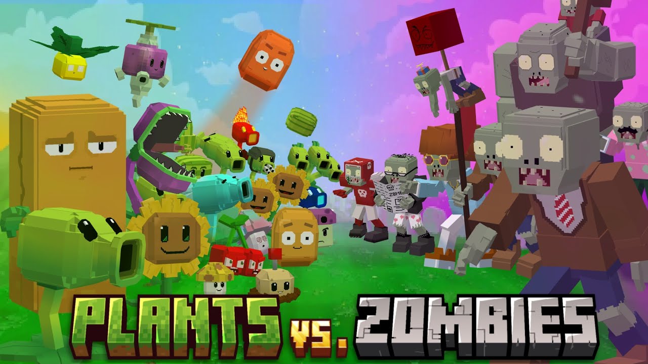 Plants vs Zombies ADDON Minecraft Pe. Bedrock 1.21+