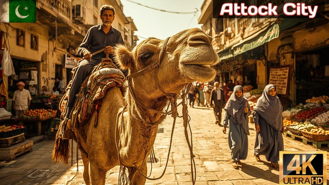 4K Walk Attock City Main Market Tour | Old City Tour In Pakistan 2025
