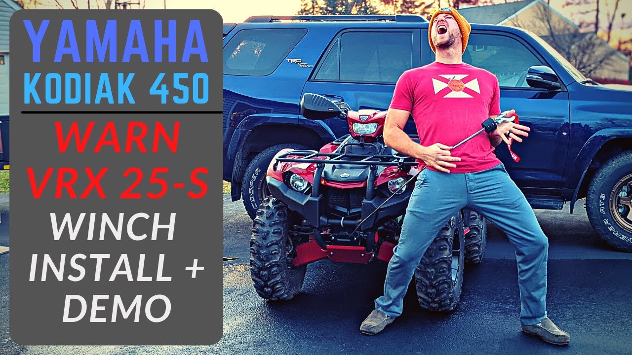Warn VRX 25-S Install & Demo  |  Yamaha Kodiak 450 EPS