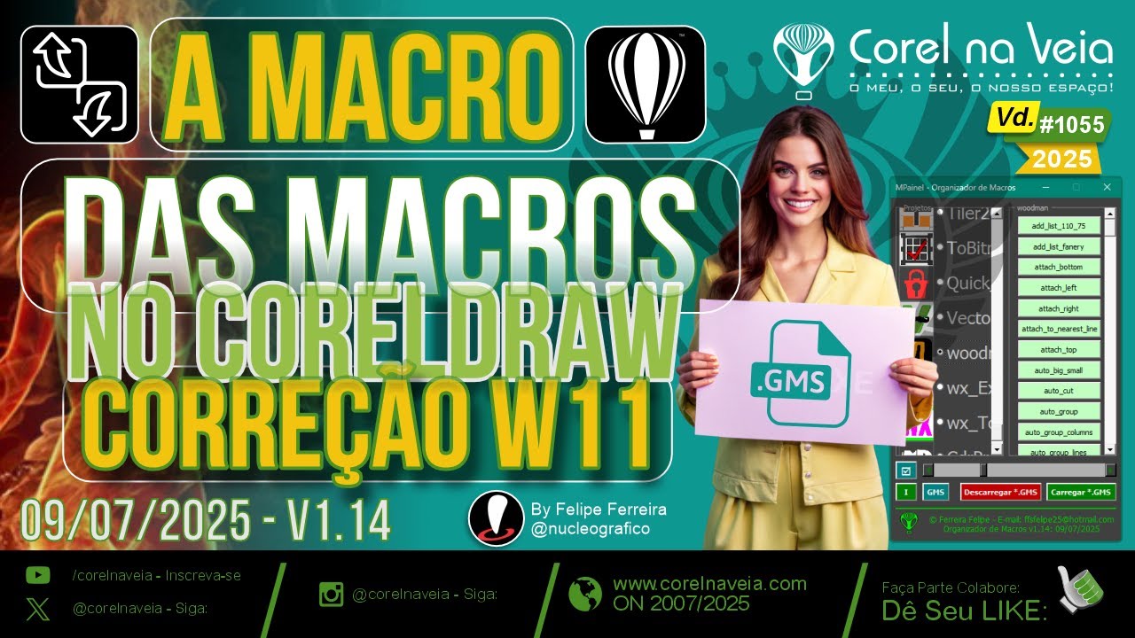 🌟 MPainel Correção W11 Na Macro das Macros para CorelDRAW