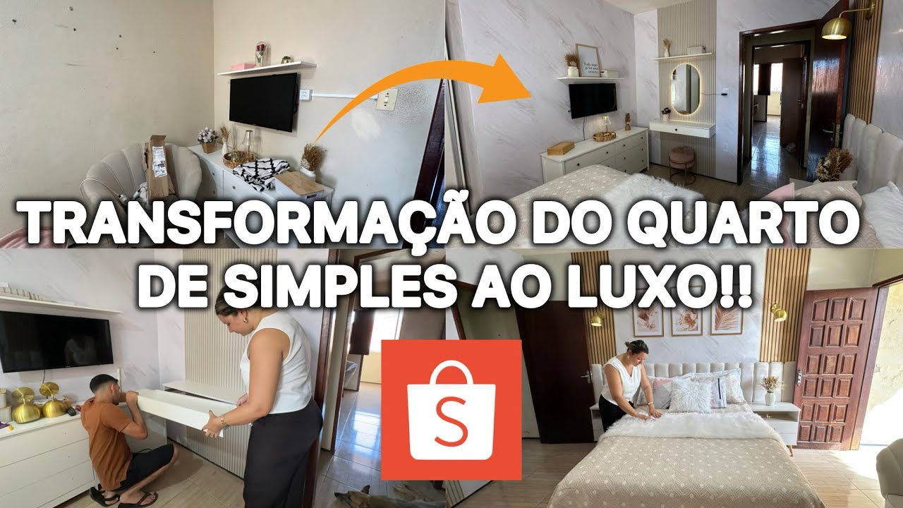 REFORMEI MEU QUARTO COM A SHOPEE GASTANDO POUCO| FICOU INCRÍVEL!!
