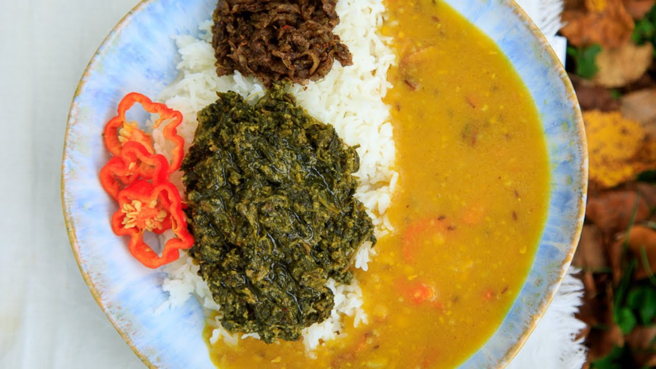 Шпинат с кокосовым молоком | Trini Bhaji Vegan