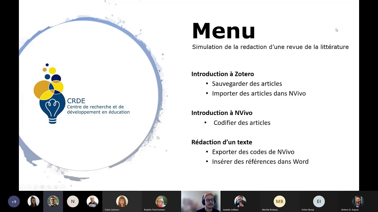 Organisation d’une revue de la littérature à l’aide des logiciels Zotero et NVivo