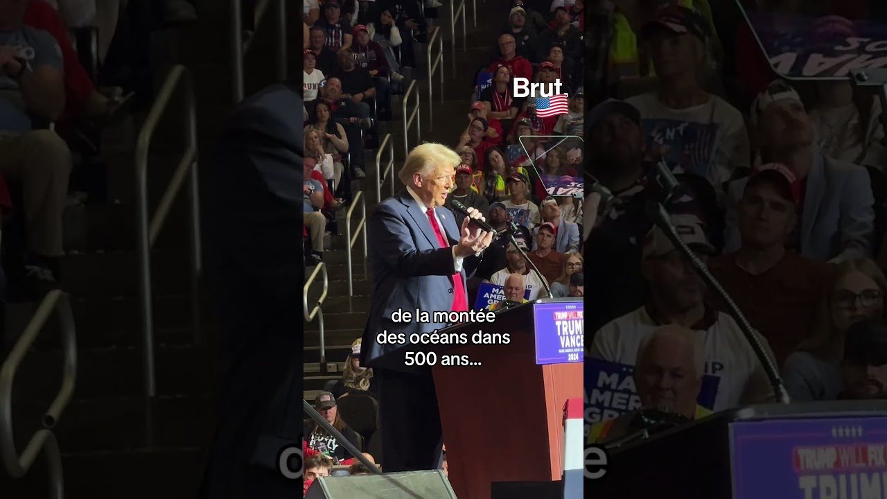 Donald Trump sur le r&eacute;chauffement climatique lors de son meeting &agrave; Milwaukee