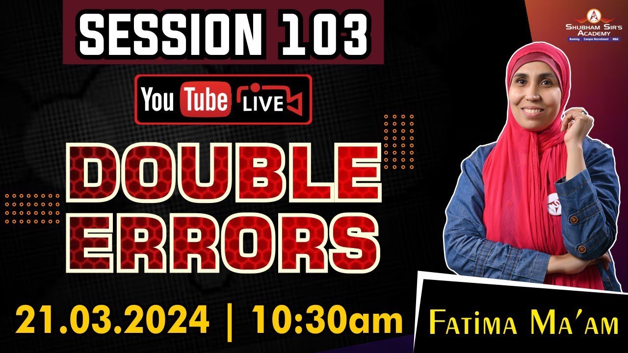 ENG Session 103 | Double Errors | Fatima Ma'am 21.03.2024 #banking #bankingexams #bank