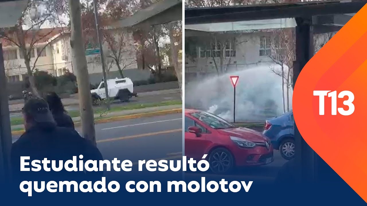 Disturbios en Liceo Lastarria: Estudiante resultó quemado con molotov