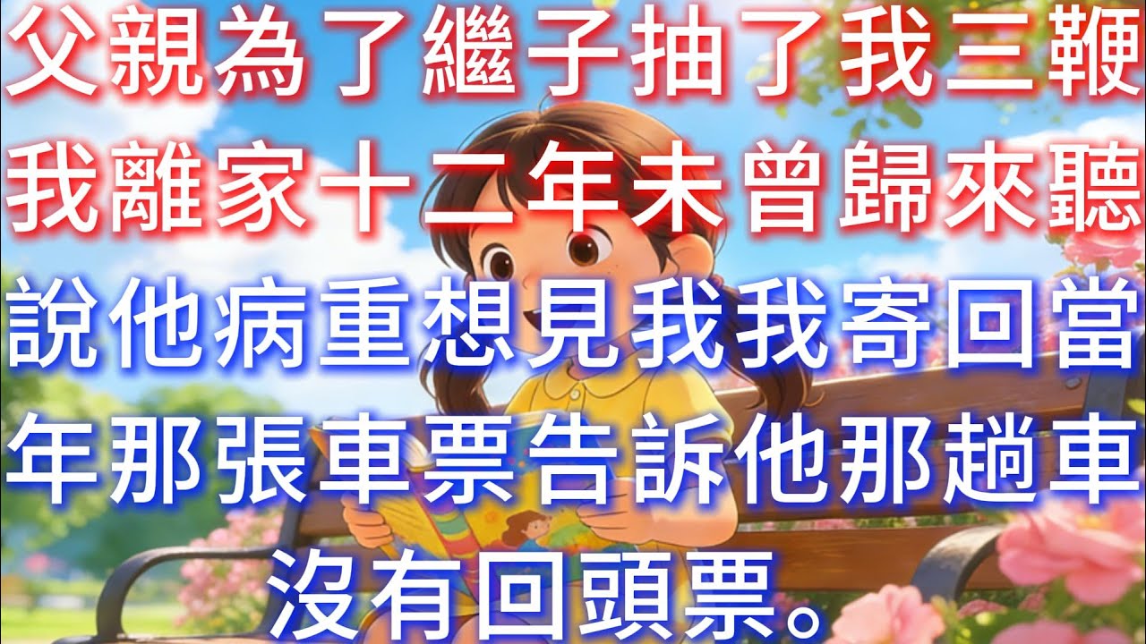 父親為了繼子抽了我三鞭，我離家十二年未曾歸來，聽說他病重想見我，我寄回當年那張車票，告訴他：那趟車，沒有回頭票。