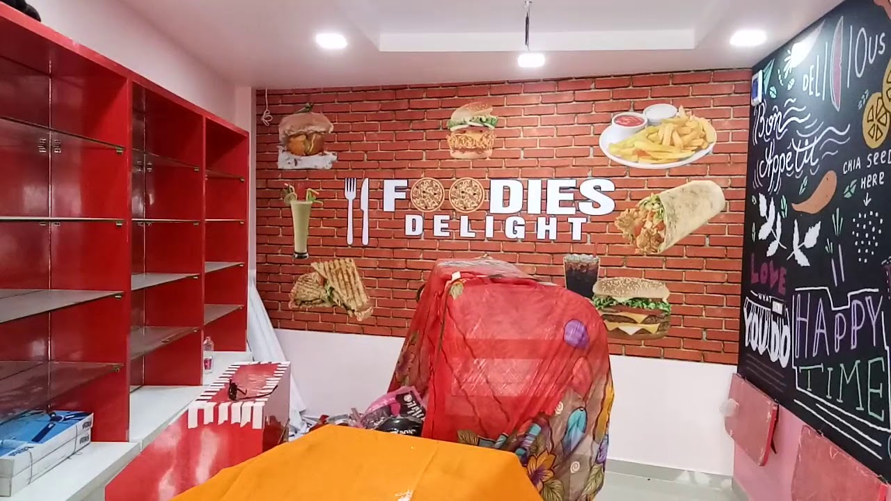 3D Customize Wallpaper Hotel restoration fast food center interior design decor nagpur