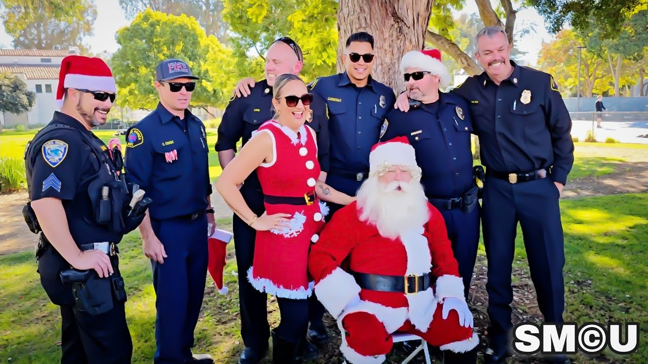 Santa Monica's Heroes: Police and Firefighters Bring Holiday Magic with Annual Candy Cane Drive