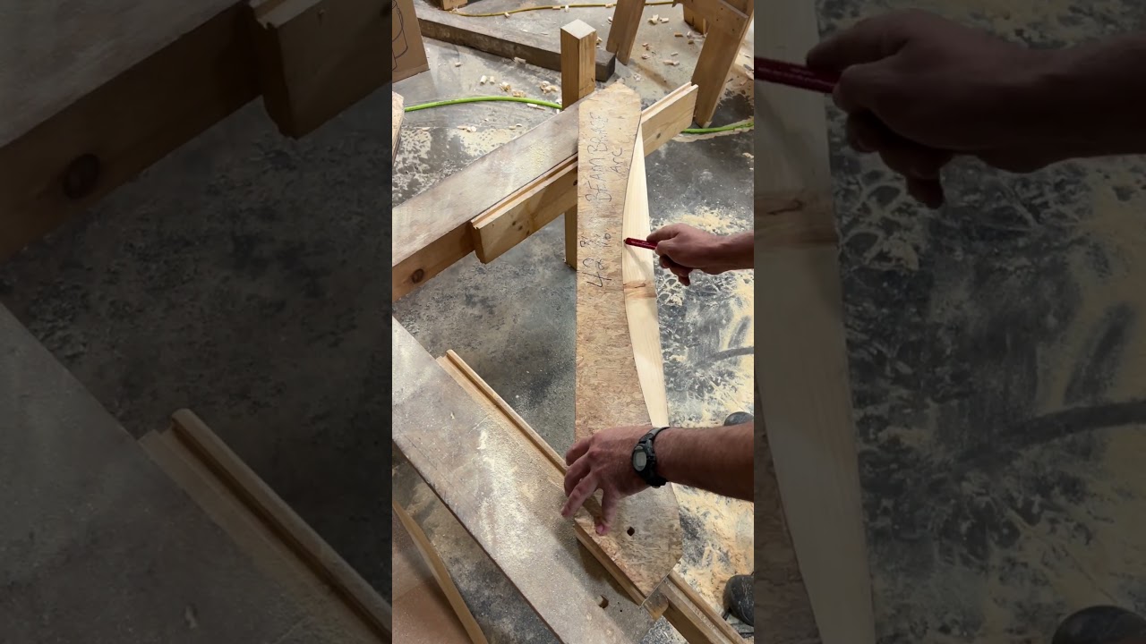 Cutting a timber frame brace