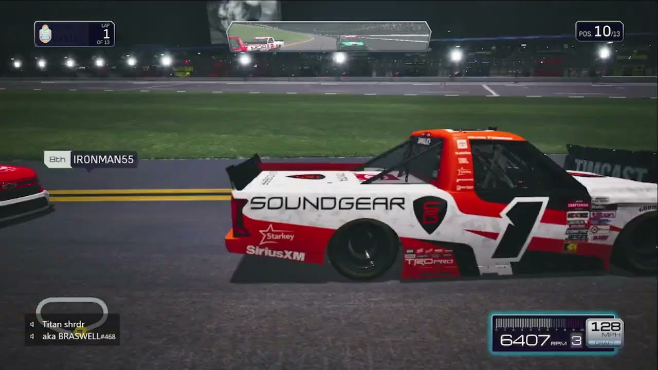 GAMEPLAY — NASCAR 25  TRUCK SERIES - DAYTONA - COM DIREITO A UM BABACA NA PISTA (CORRIDA ONLINE)