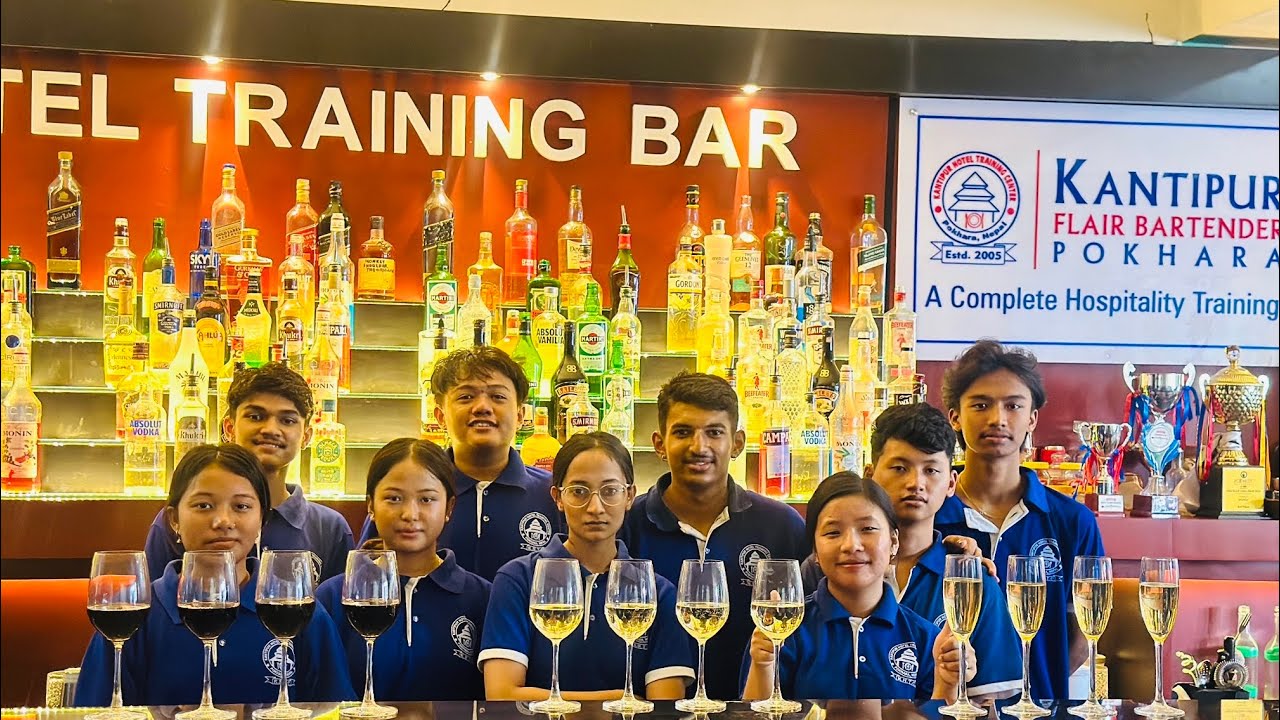 Basic wine pouring guidance to beginner bartender students #pokhara #bartendercourse #drink #nepal