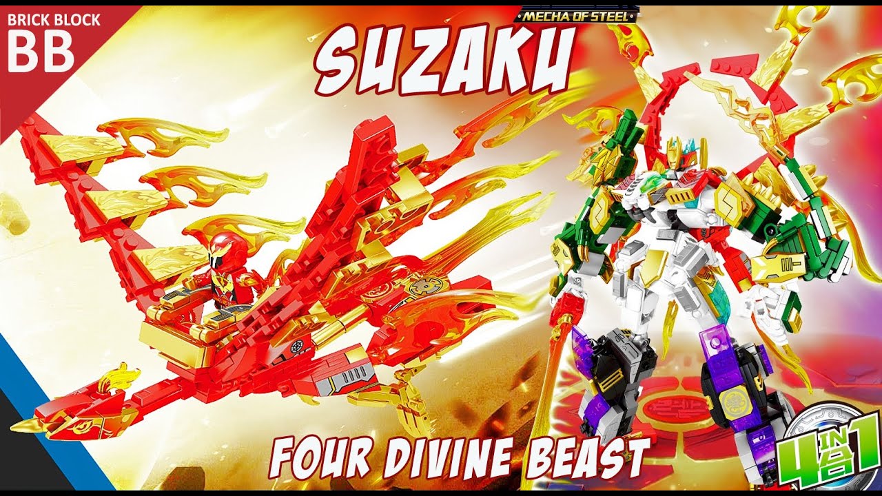 Suzaku the Vermilion Bird ⚡️ Four Guardian Gods, Unboxing & Assembly Lego Brick Sembo Mecha of Steel
