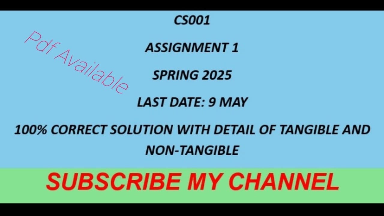 CS001 Assignment 1 Spring 2025| CS001 Assignment 1 solution |VU study with me