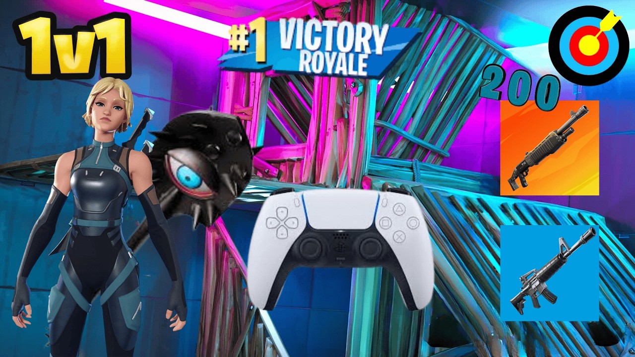 Fortnite 1v1🎯 Controller🎮GamePlay😴 Rematch twice, very easy
