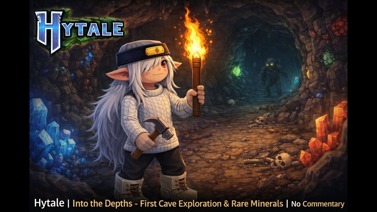 Hytale | Into the Depths – First Cave Exploration & Rare Minerals | No Commentary