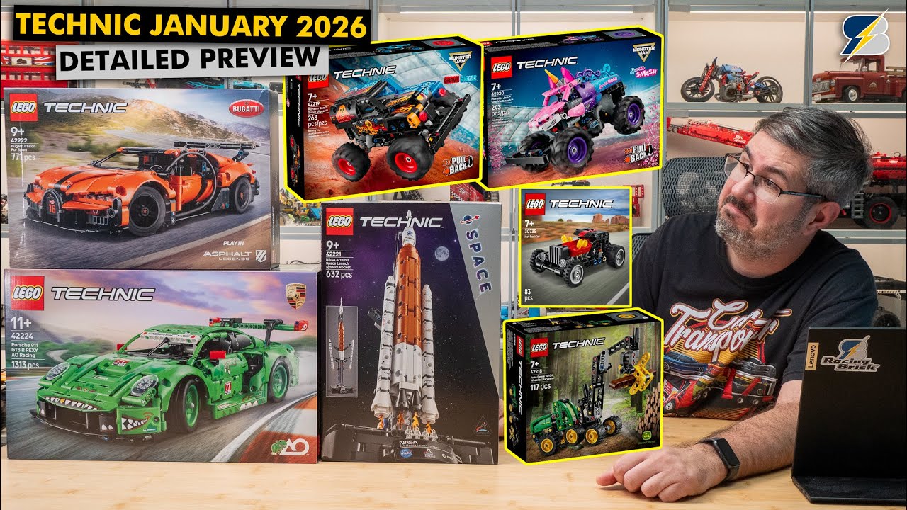 LEGO Technic January 2026 Reveals - Porsche Rexy, Bugatti, Monster Jam, NASA Artemis SLS & more!