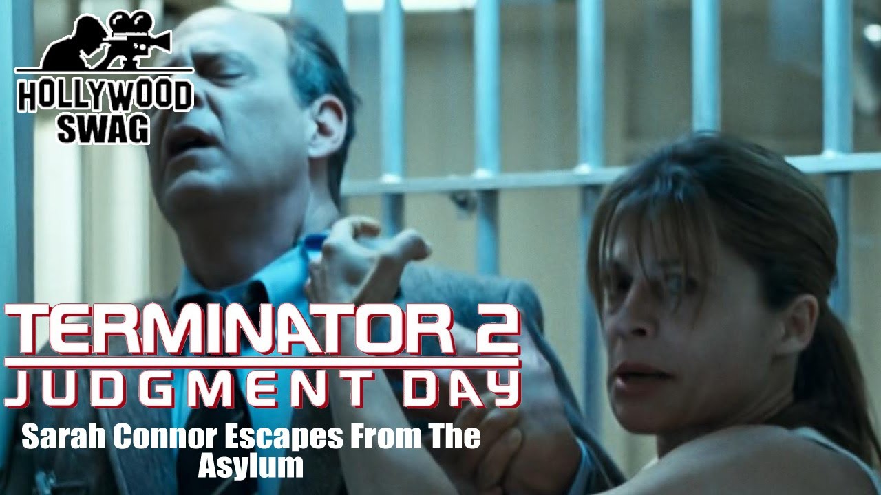 Sarah Connor Escapes From The Asylum : Terminator 2 Judgment Day  (1991) -- Hollywood Swag