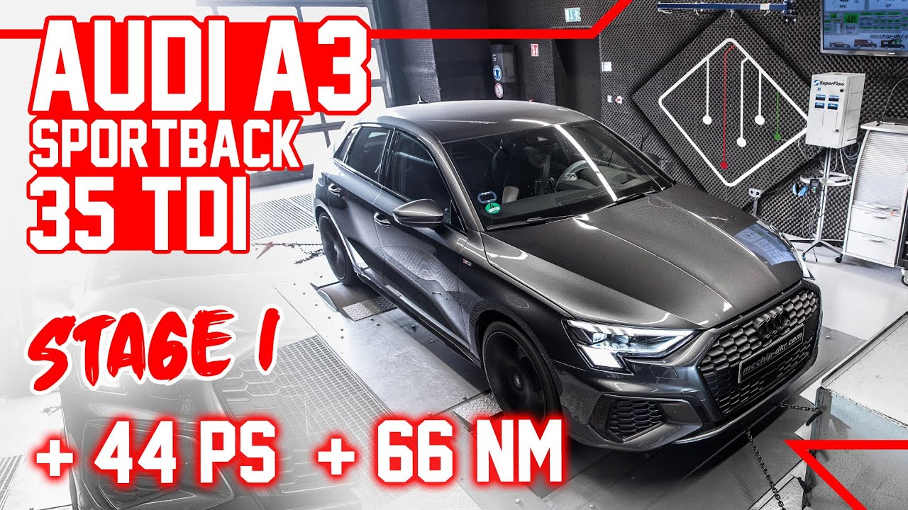 Audi A3 Sportback 35 TDI (8Y) | Stage 1 Chiptuning - Dyno - 100-160 | mcchip-dkr