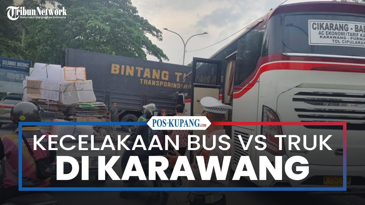 Kecelakaan Bus Primajasa Vs Truk Wing Box Hino di Jalan Lingkar Luar Karawang, 1 Orang Tewas