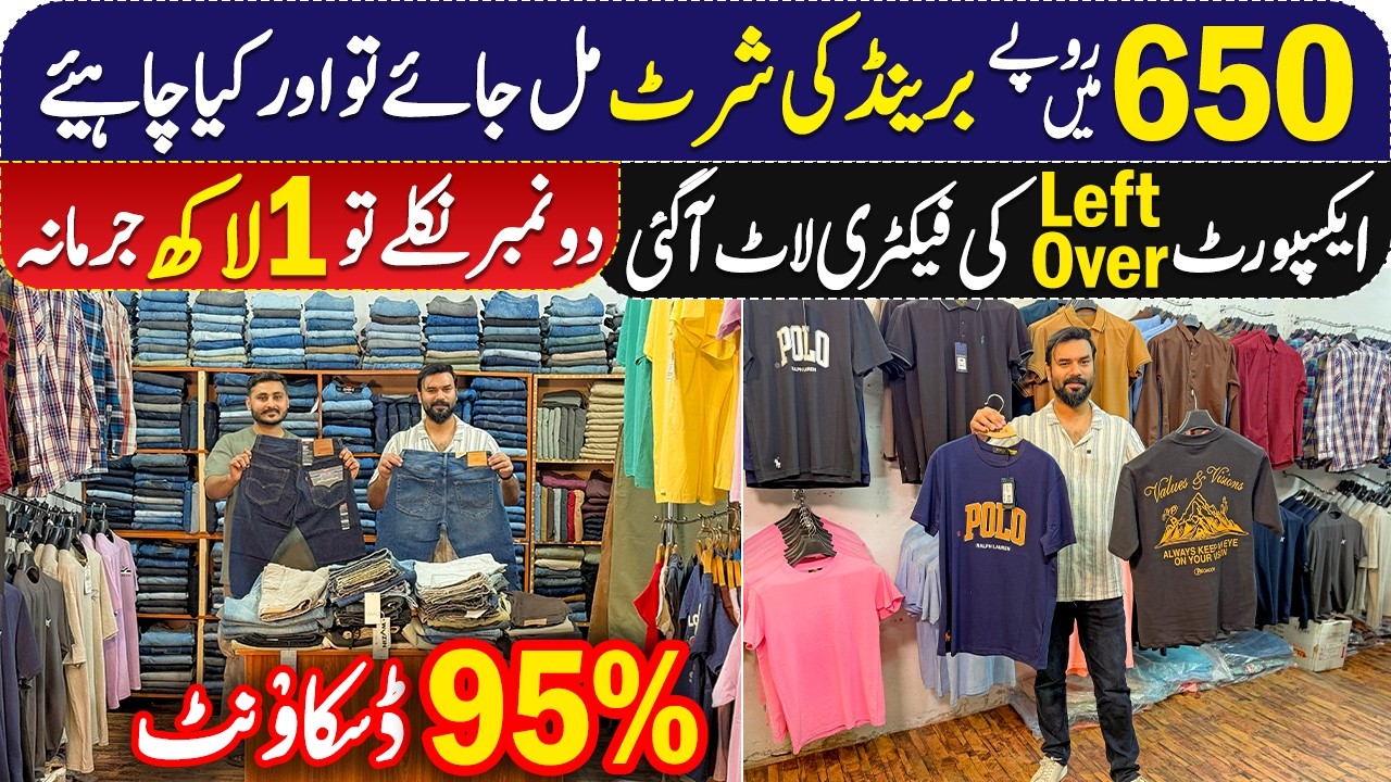 95% Off on Original Branded Jeans, T-Shirts, Shirts, Hoodie, Jacket. Export Leftover