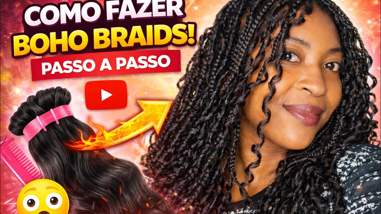 Boho braids sozinha  passo a passo