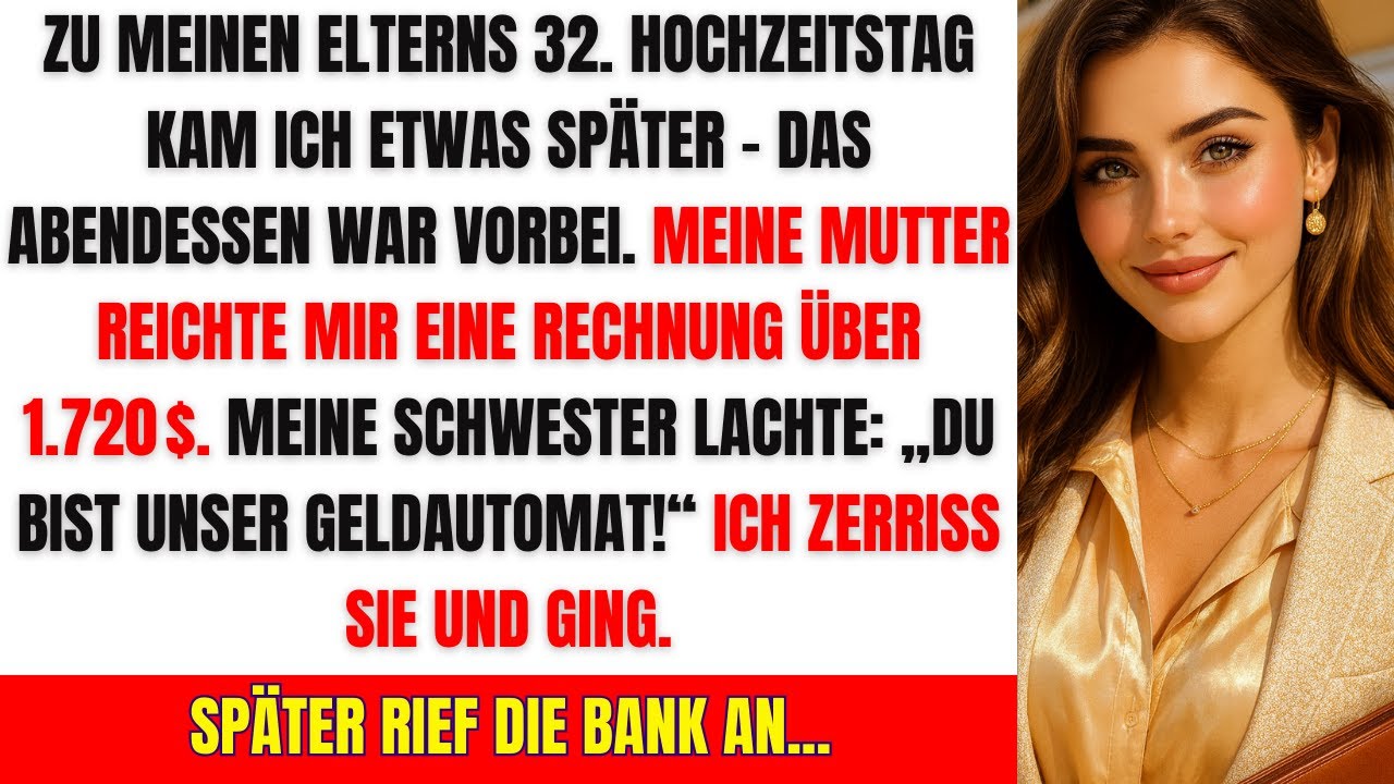 32. Hochzeitstag meiner Eltern – und ich bekam die 1.720-$-Rechnung