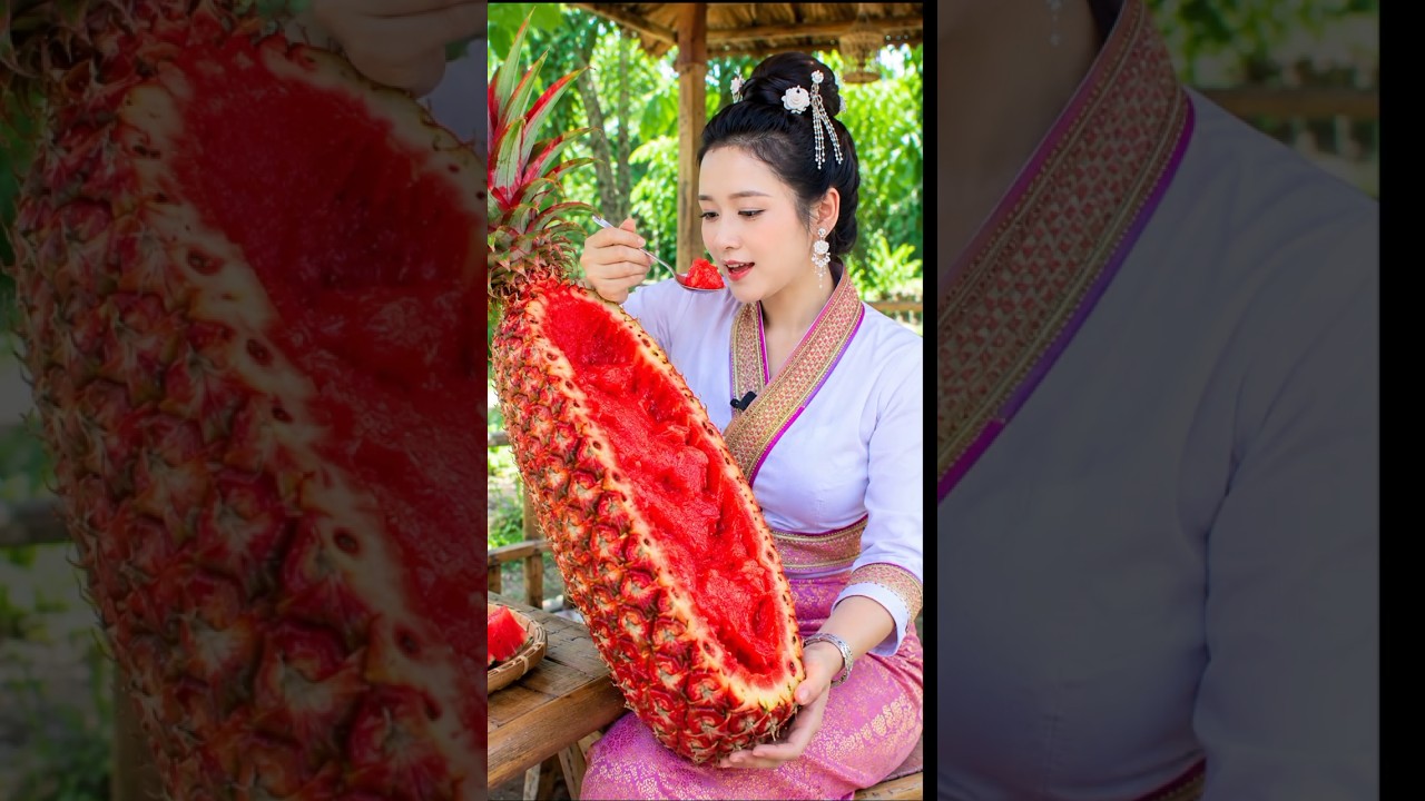 Beautiful nature with rural life &ndash;harvest fresh fruits 🍍 #fruit #shorts #yummy