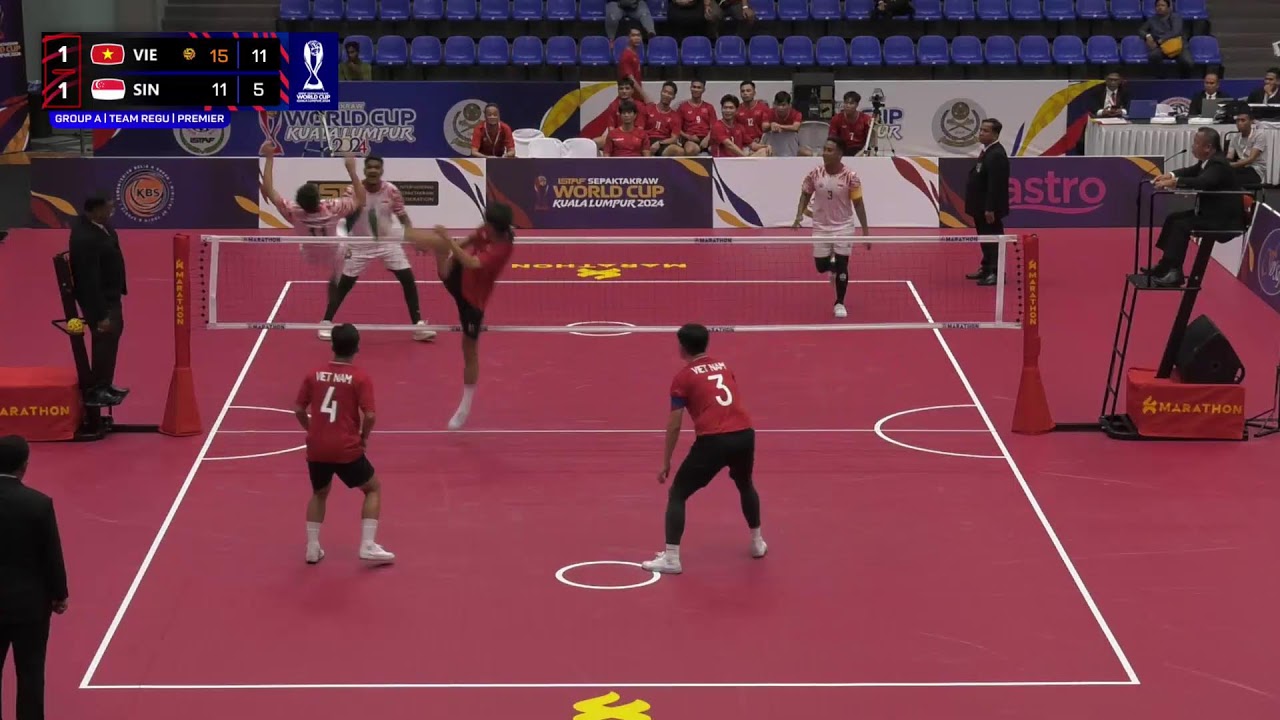 Vietnam vs Singapore - Group A - Team Regu - Premier - ISTAF Sepaktakraw World Cup Kuala Lumpur 2024