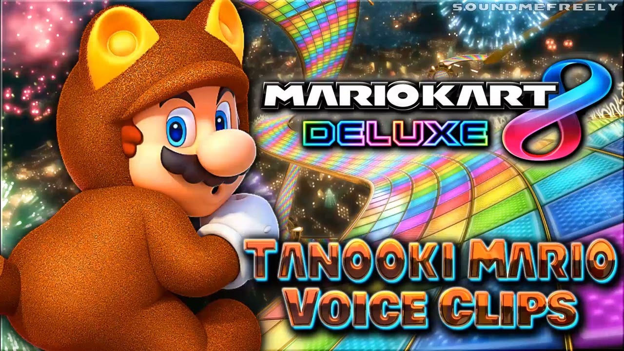 All Tanooki Mario Voice Clips • Mario Kart 8 Deluxe • Voice Lines • Switch (Charles Martinet)
