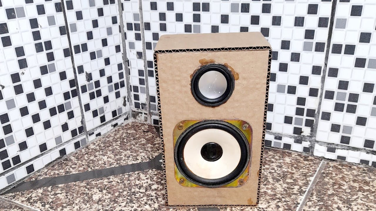 como fazer  uma caixinha de som  na caixa de papelão tocando bem alto 🔊