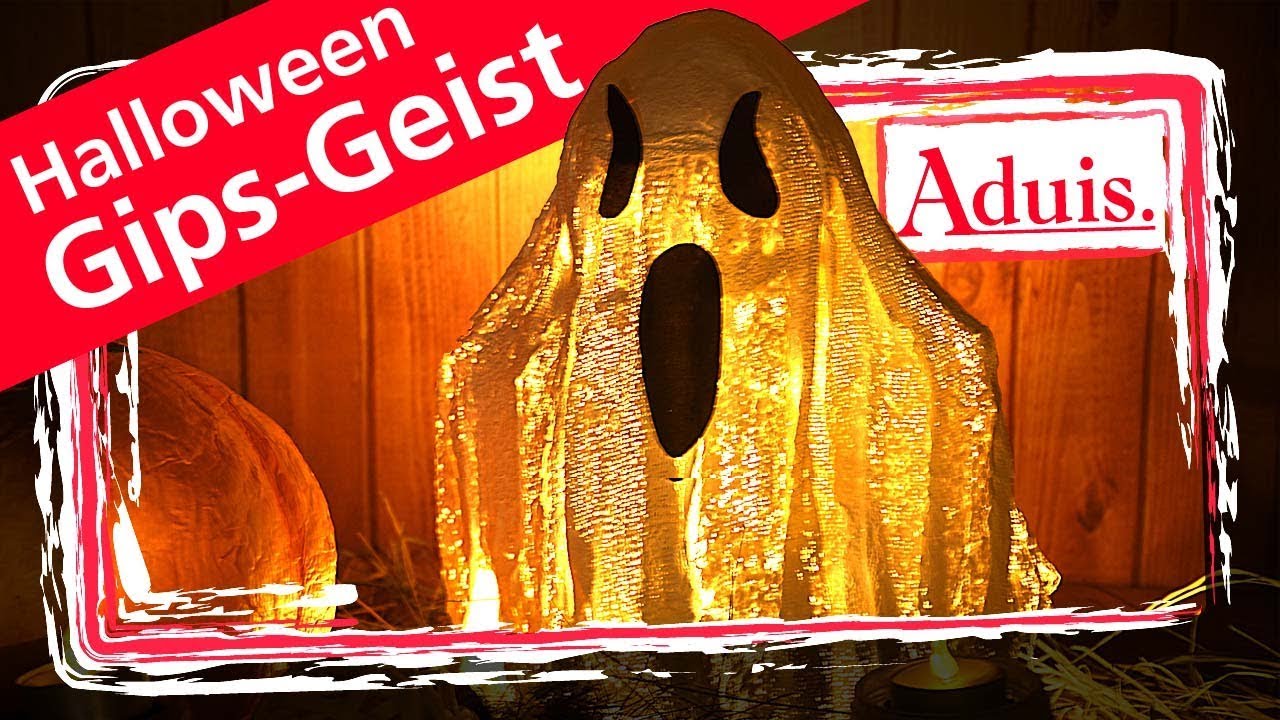 👻 Gipsbinden basteln – Halloween – Dekoration -Geist