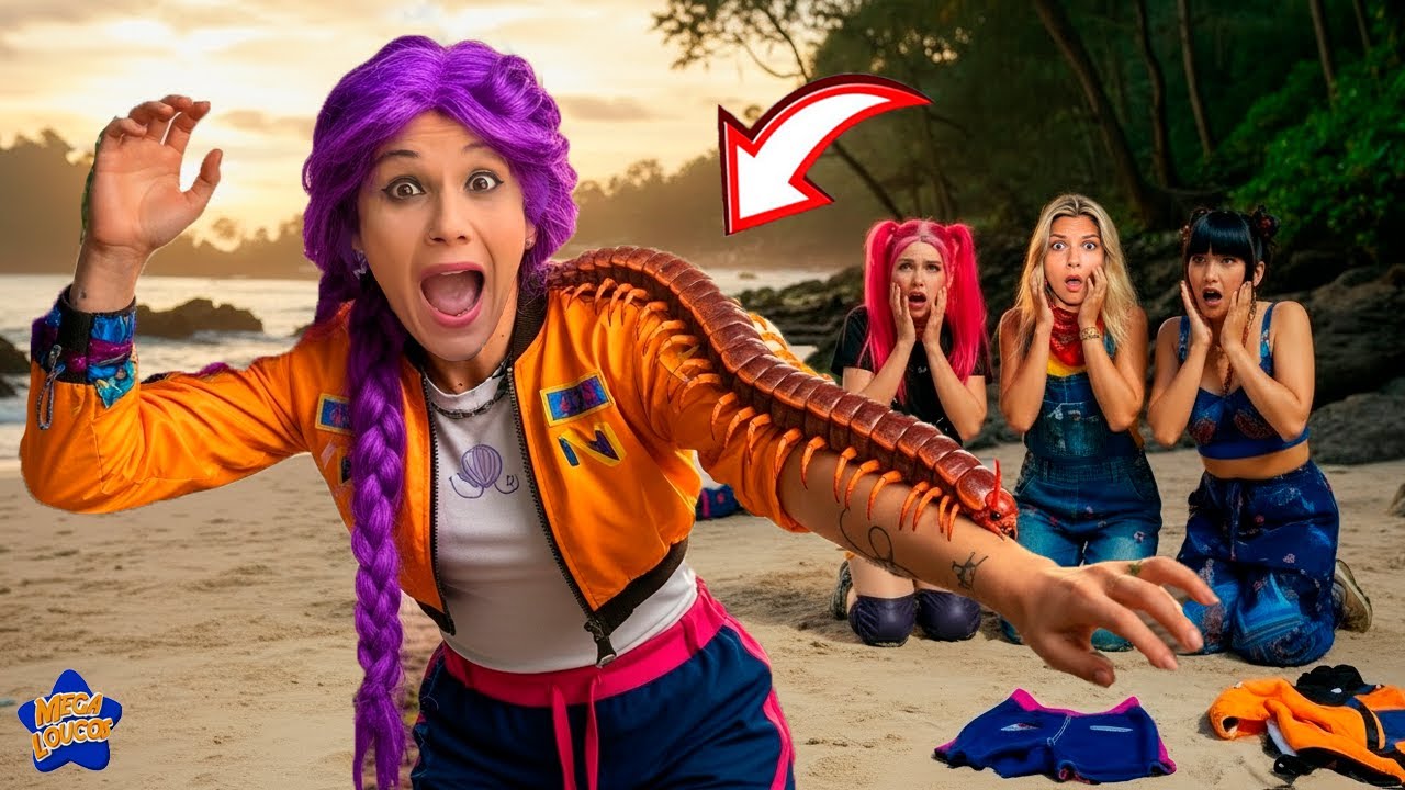 UM BICHO ESTRANHO PICOU A GUERREIRA DO KPOP NA PRAIA - DESMAIOU ?