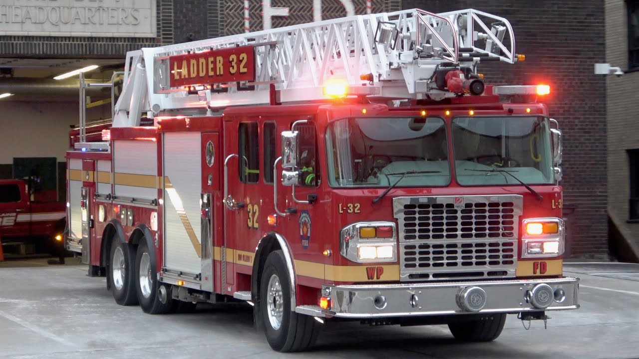White Plains FD Car 2512, Ladder 32, & *NEW* Engine 70 Responding
