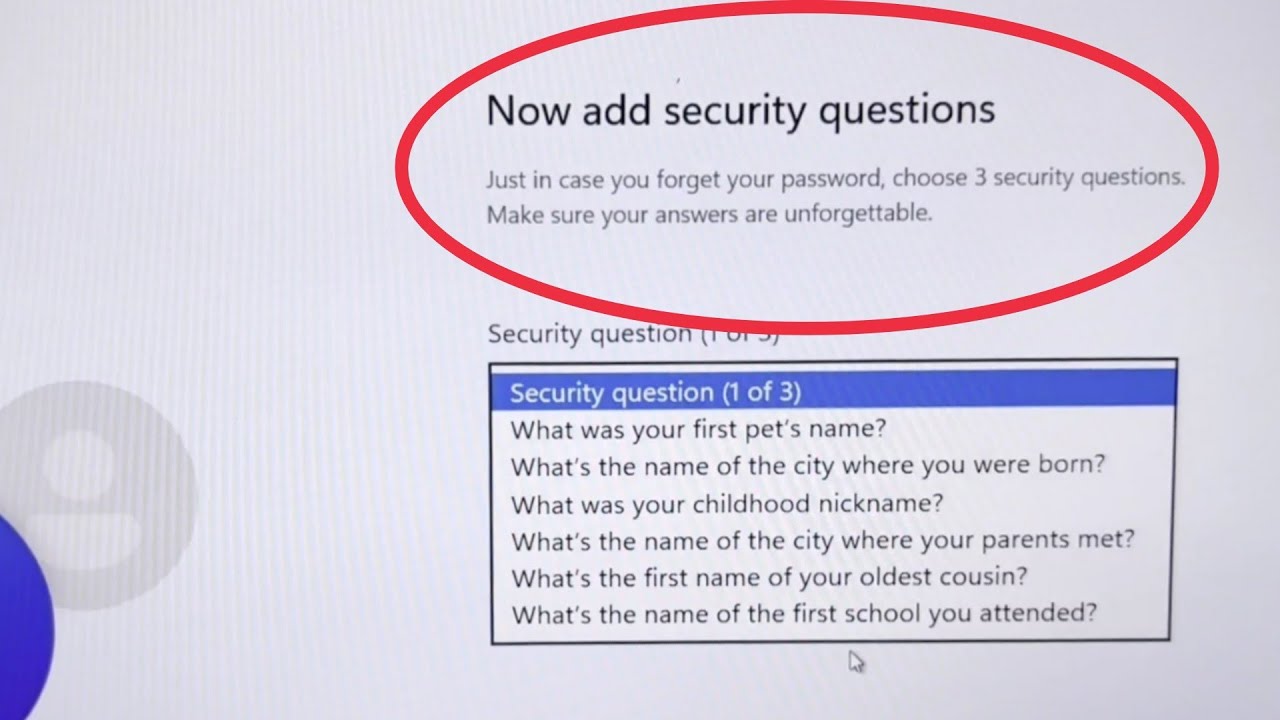 Windows 11 Fix Now add security questions Problem Solve