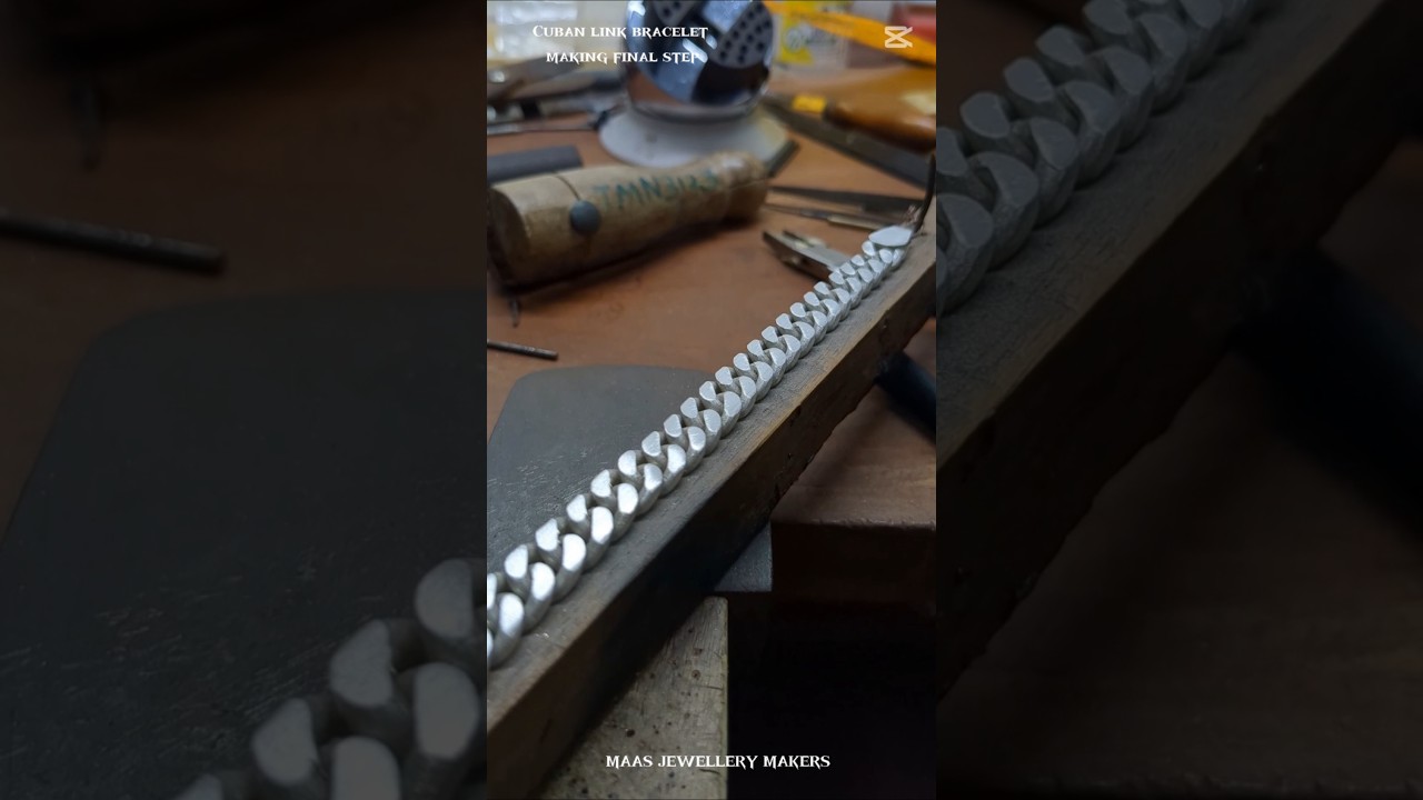 final proces of homemade Cuban link bracelet 🔗