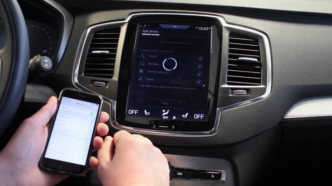 Подключите свой телефон к своему Volvo через Bluetooth.