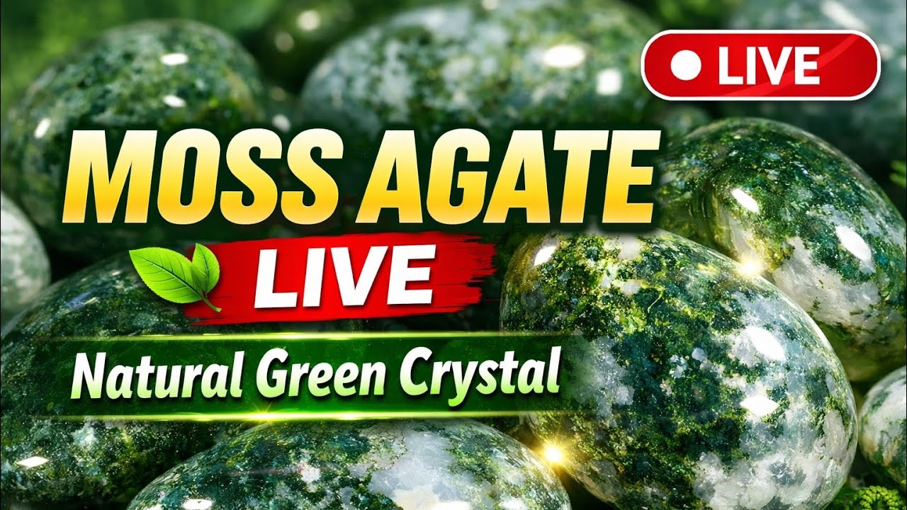 Live Moss Agate 💚 | Nature Stone with Healing Energy #live #livestream #livevideo 