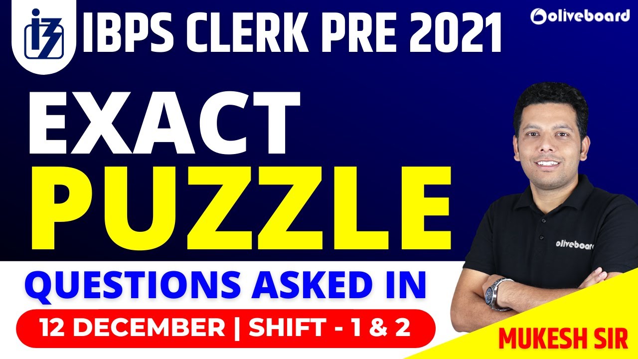 Puzzle Asked in IBPS Clerk Pre 2021 |  IBPS Clerk Pre Reasoning Memory Based Paper 2021