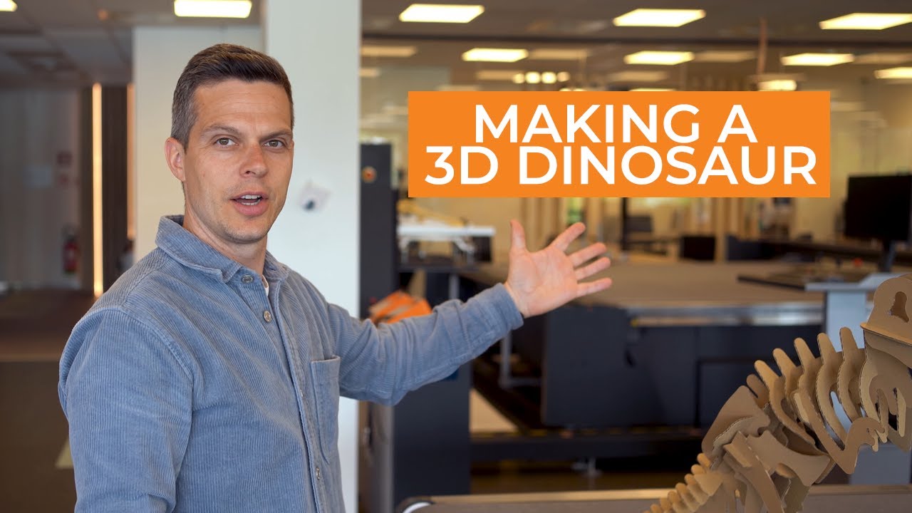 Bringing a 3D model of a dinosaur to life with a digital cutting machine