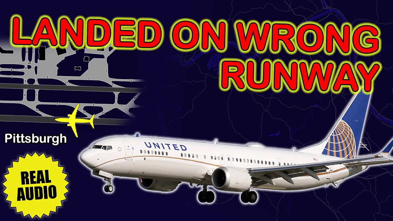 United Boeing 737 MAX 9 landed on wrong runway | Pittsburgh, Real ATC