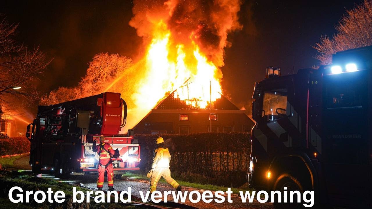 Grote brand verwoest woonboerderij in Winde