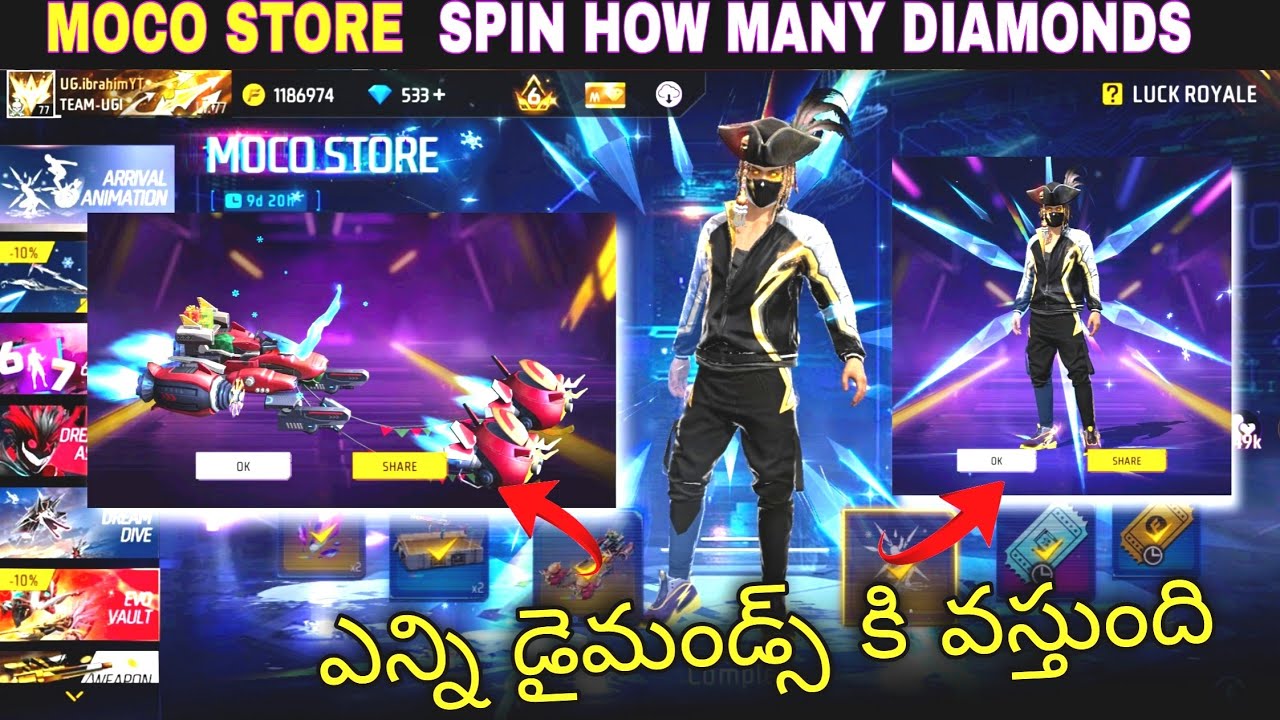 Moco store spinning video in telugu | Winterland Sledge emot | free fire new emot | Stay Frosty emot